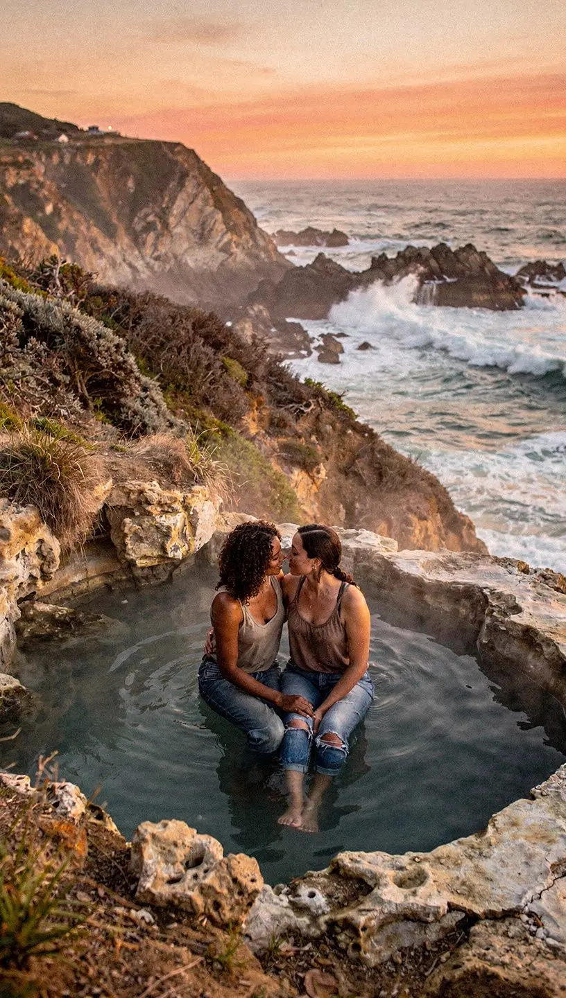 Портрет человека, наслаждающегося спа-процедурами на фоне горячих источников.